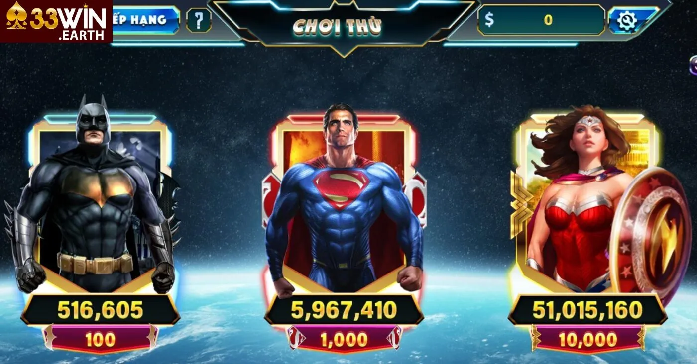 mẹo chơi nổ hũ Justice League tại 33win cực kỳ hiệu quả