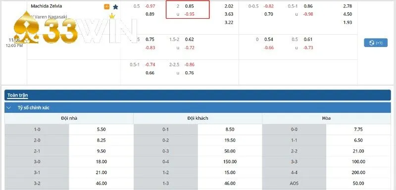 Kèo bóng đá của trận Machida Zelvia vs V Varen Nagasaki